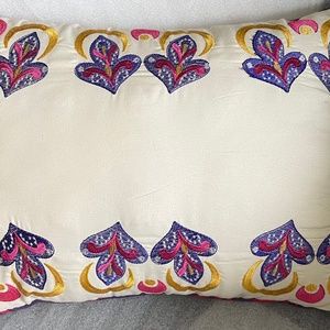 VCNY Home Embroidered Heart Decorative Pillow in Purple & Pink x 16.5" x 12.5”